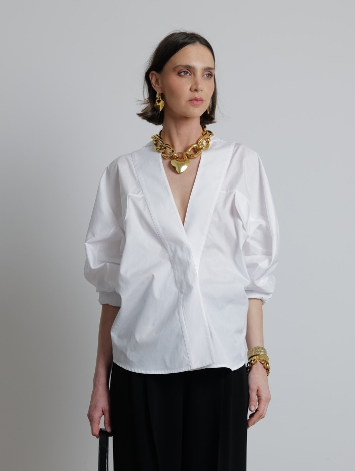 Blouse en coton blanc - Mademoiselle Pearl