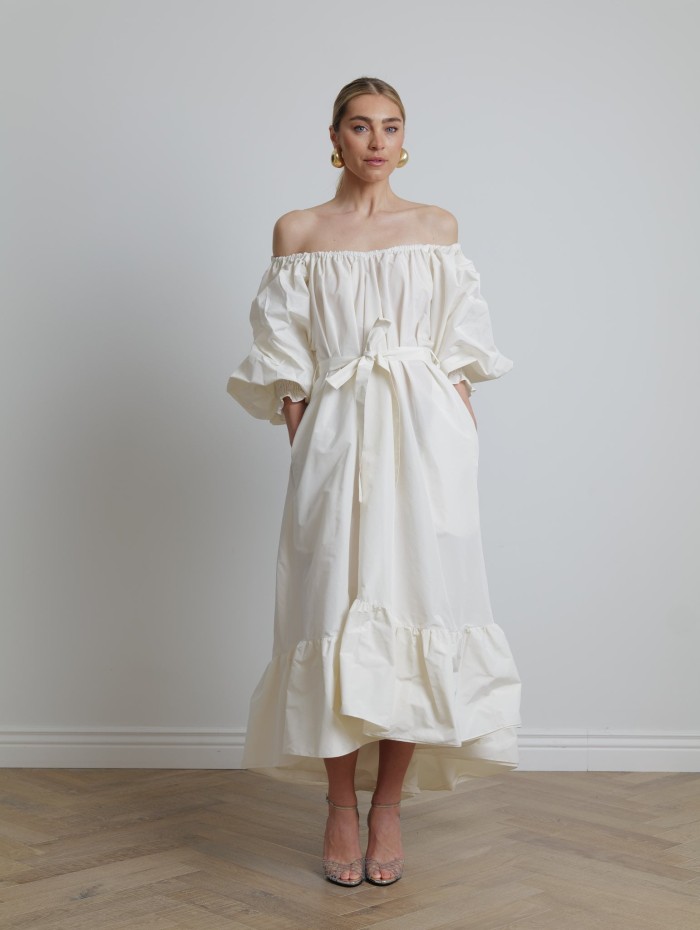 Robe à volant blanche - Patou - Mademoiselle Pearl