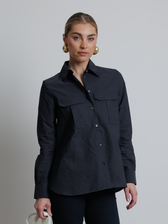 Chemise bleu marine - Mademoiselle Pearl