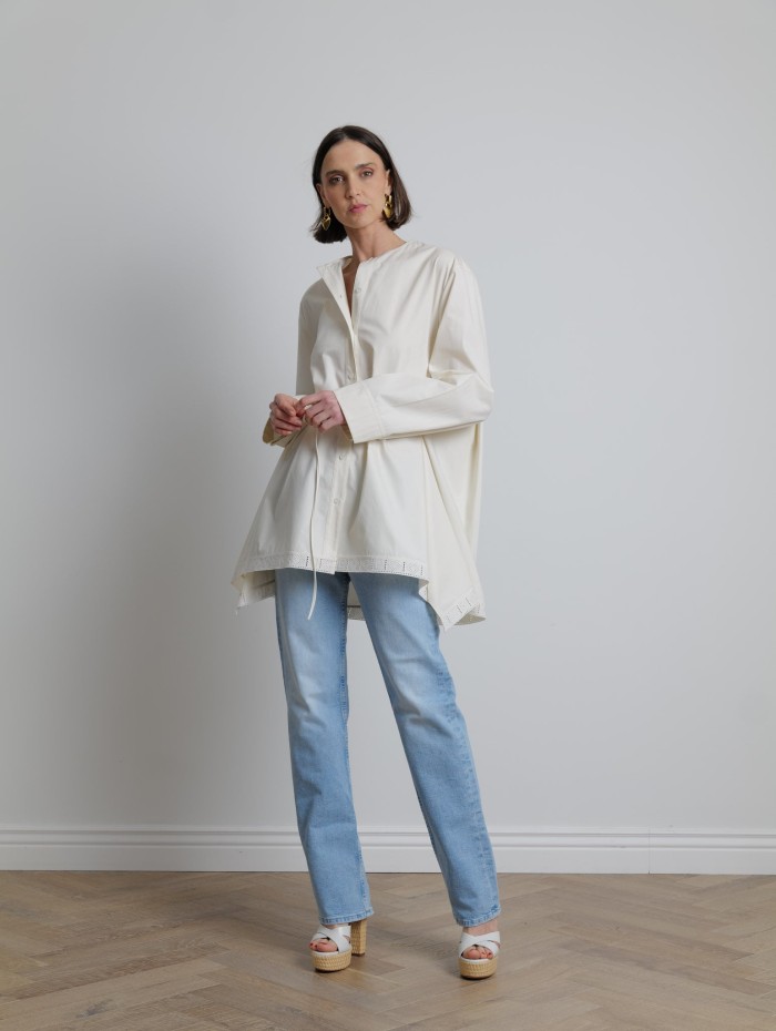 Chemise en coton asymétrique - Lanvin - Mademoiselle Pearl