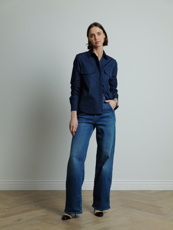Jean droit marine - The major zip sneak - Mother - Mademoiselle Pearl