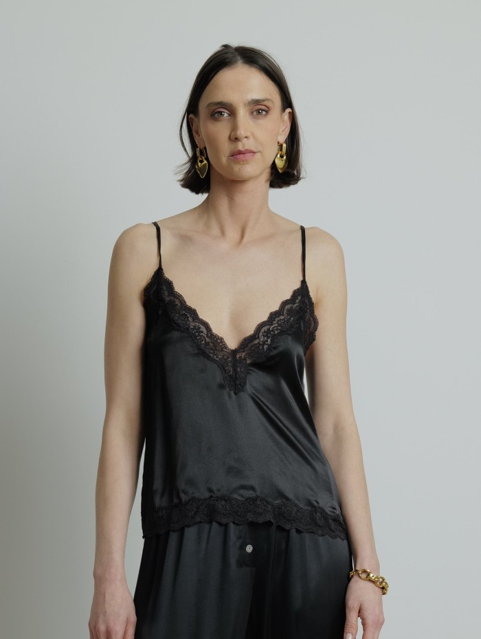 Caraco en soie noir - Pip - Love Stories - Mademoiselle Pearl