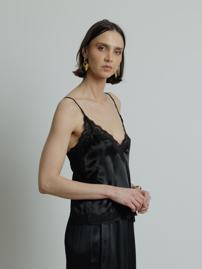 Caraco en soie noir - Pip - Love Stories - Mademoiselle Pearl