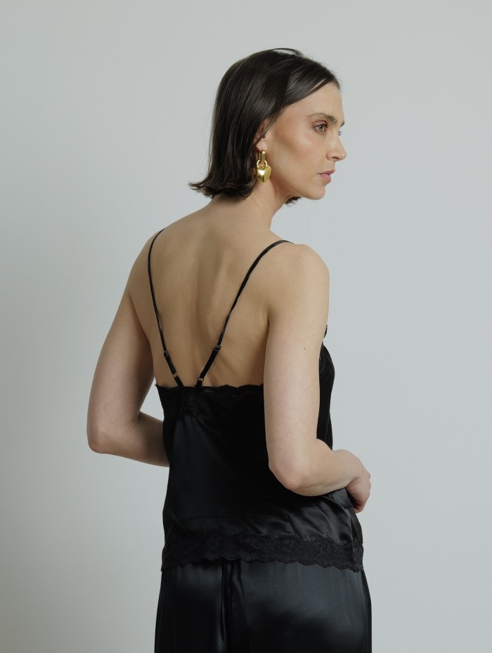Caraco en soie noir - Pip - Love Stories - Mademoiselle Pearl