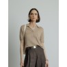 Polo en maille beige - Majestic Filatures