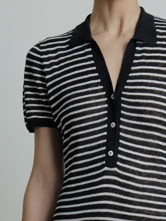 Robe polo marinière - Majestic Filatures - Mademoiselle Pearl