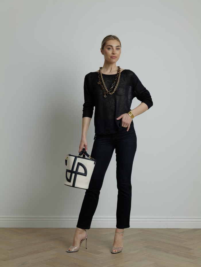 Top avec dos col V navy - Majestic Filatures - Mademoiselle Pearl