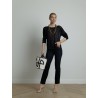 Top avec dos col V navy - Majestic Filatures - Mademoiselle Pearl