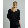 Top avec dos col V navy - Majestic Filatures - Mademoiselle Pearl