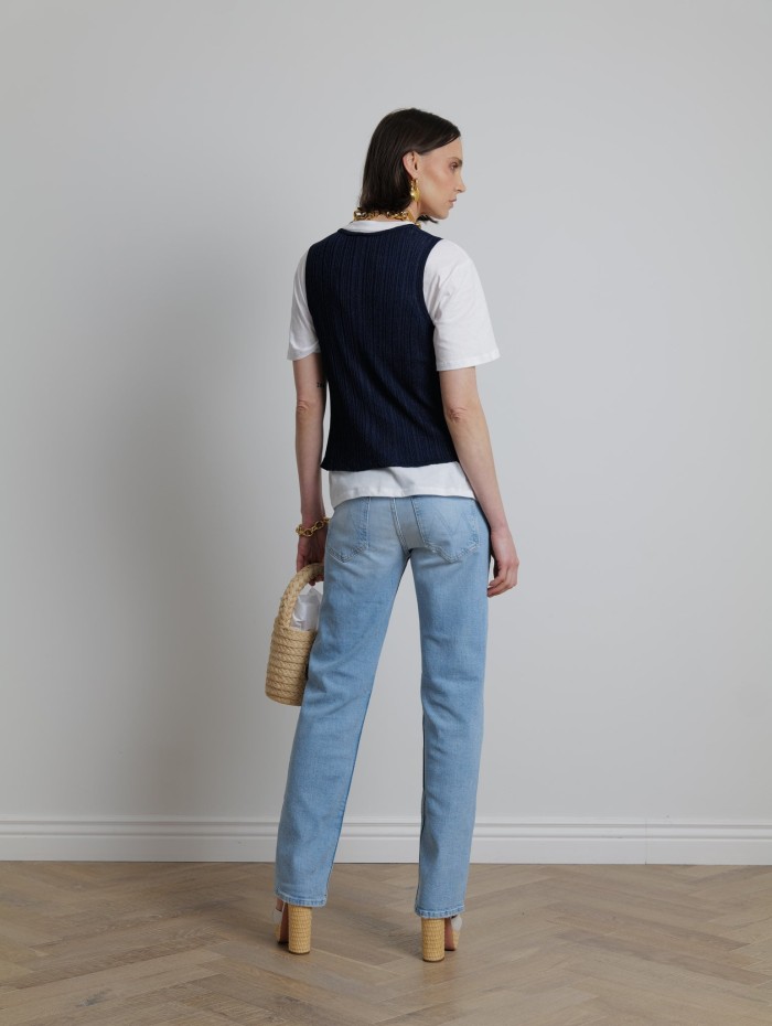 Gilet en maille métallisé - Majestic Filatures - Mademoiselle Pearl