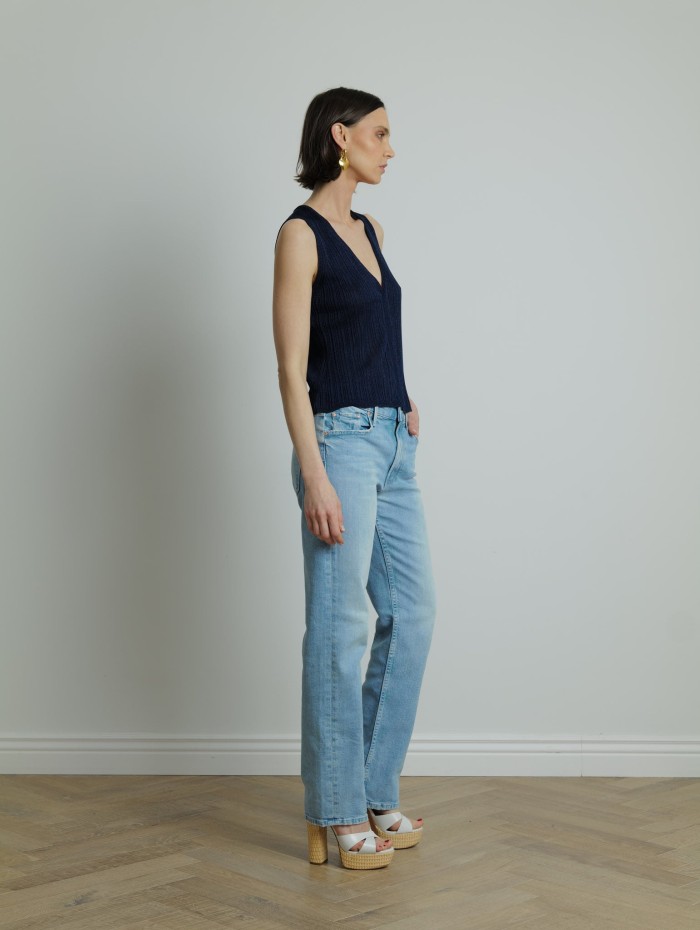 Gilet en maille métallisé - Majestic Filatures - Mademoiselle Pearl