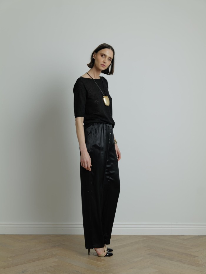 Top en lin noir - Majestic Filatures - Mademoiselle Pearl