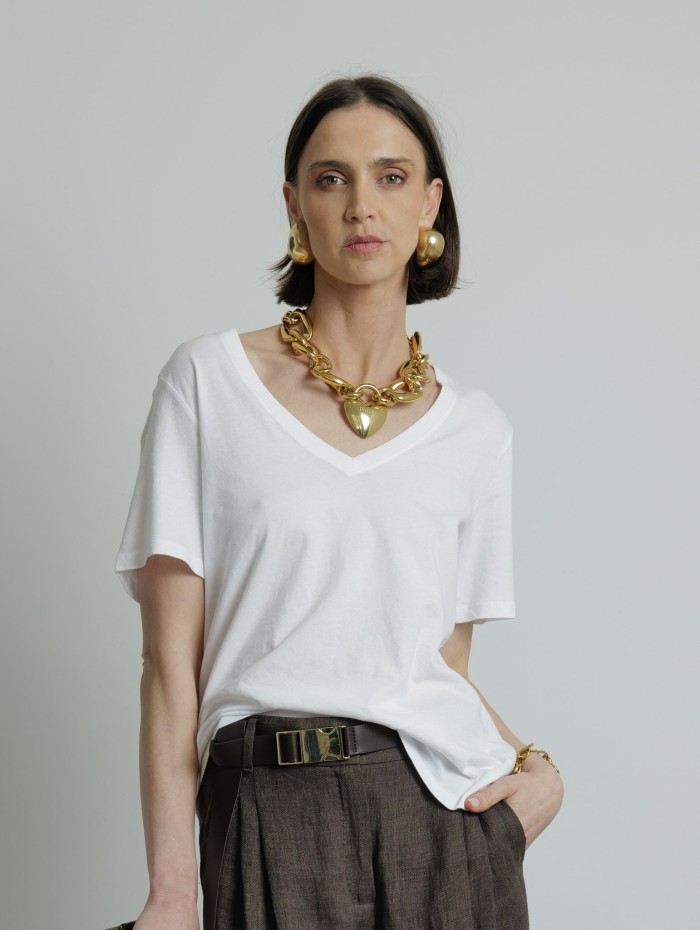 Top en coton blanc - Majestic Filatures - Mademoiselle Pearl