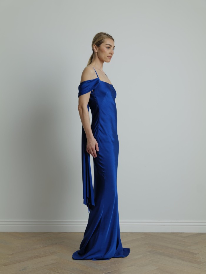 Safiyaa - Robe bleu électrique longue marrakech