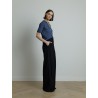 Polo en maille bleu - Majestic Filatures