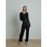 Gilet noir métallisé doré - Majestic Filatures - Mademoiselle Pearl