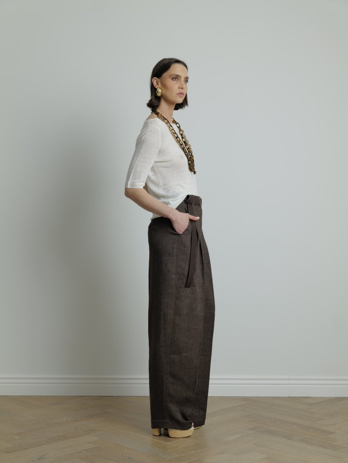 Top en maille blanc - Majestic Filatures - Mademoiselle Pearl