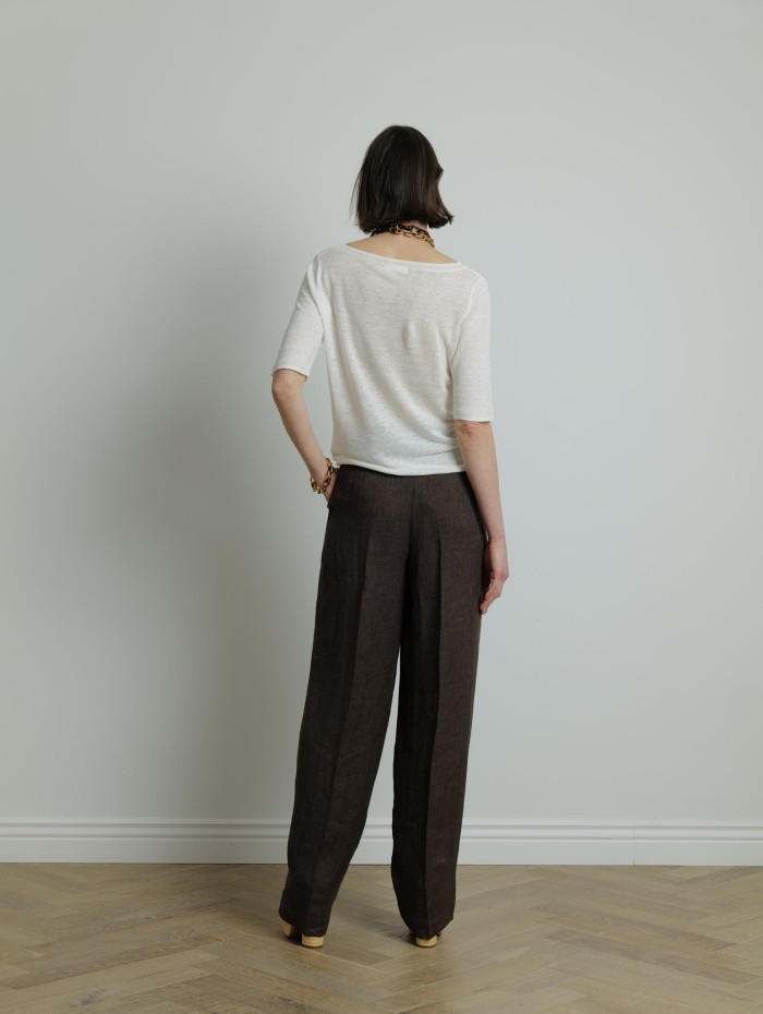 Top en maille blanc - Majestic Filatures - Mademoiselle Pearl