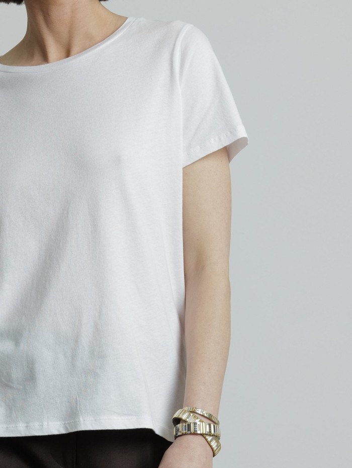 Top en coton blanc - Majestic Filatures - Mademoiselle Pearl
