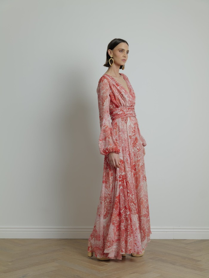 Robe en soie rose de chez Giambattista Valli