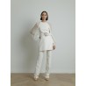 Safiyaa -Pantalon en crêpe blanc