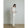 Safiyaa -Pantalon en crêpe blanc