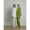 Safiyaa -Pantalon en crêpe blanc