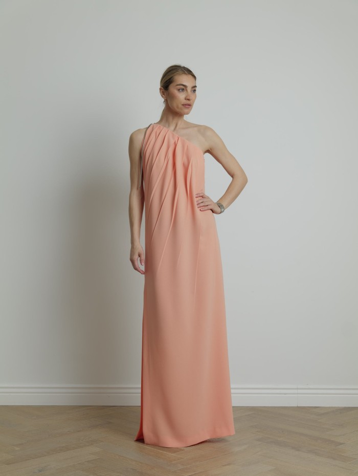 Robe longue rose saumon - Pontida - Max Mara - Mademoiselle Pearl
