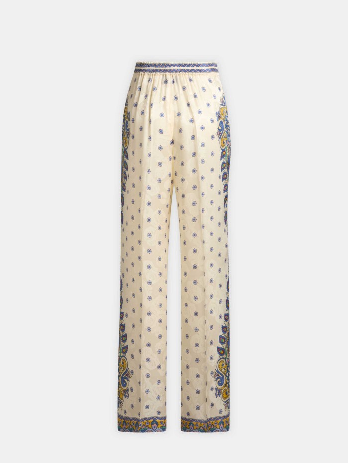 Pantalon blanc à motif - Etro - Mademoiselle Pearl