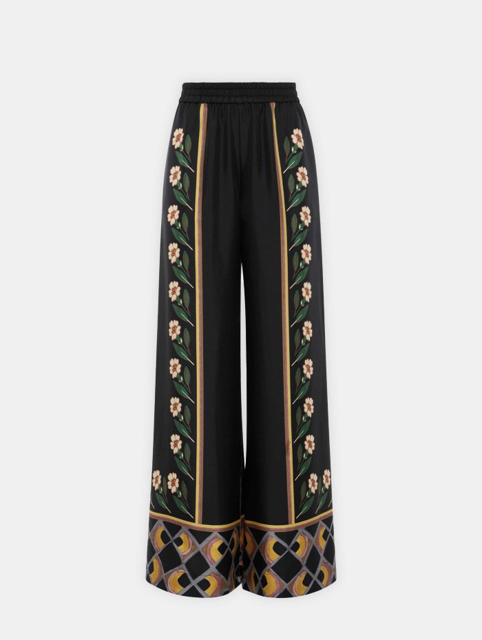 Pantalon noir en soie - Palazzo - La DoubleJ - Mademoiselle Pearl