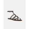Sandales plates en daim marron- Aquazzura - Mademoiselle Pearl