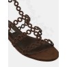 Sandales plates en daim marron- Aquazzura - Mademoiselle Pearl