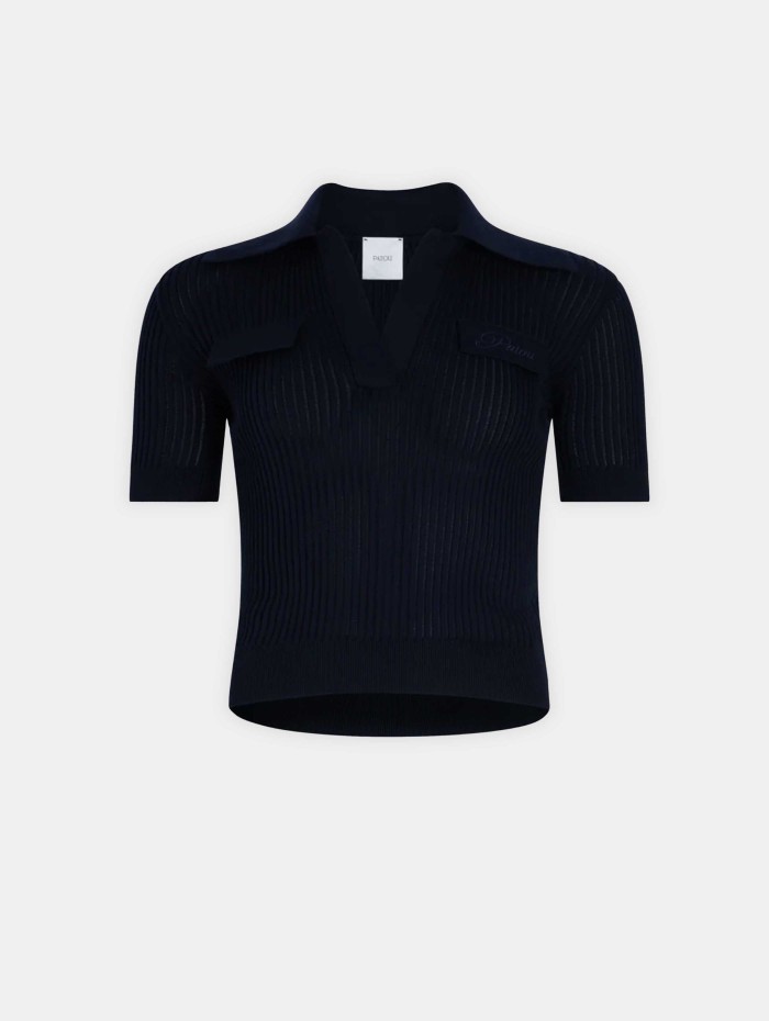 Polo en maille navy - Patou - Mademoiselle Pearl
