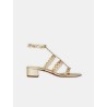 Sandales dorées à talon - Aquazzura - Mademoiselle Pearl