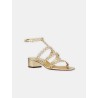 Sandales dorées à talon - Aquazzura - Mademoiselle Pearl