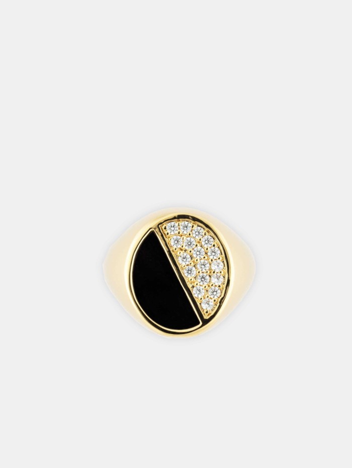 Chevalière Halo noire - Sigal - Mademoiselle Pearl