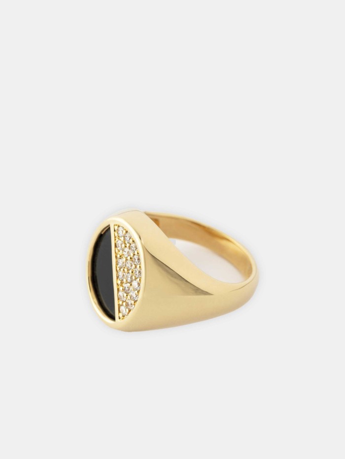Chevalière Halo noire - Sigal - Mademoiselle Pearl