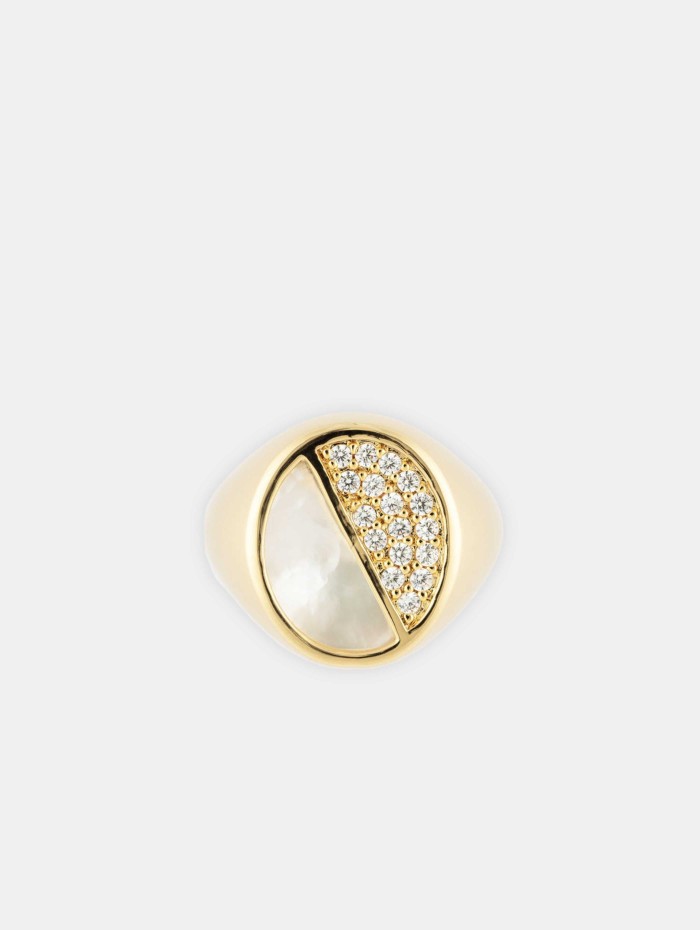 Chevalière Halo nacrée - Sigal - Mademoiselle Pearl