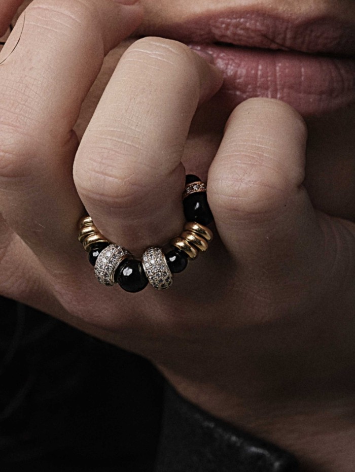 Bague Nefertiti noire - Sigal - Mademoiselle Pearl