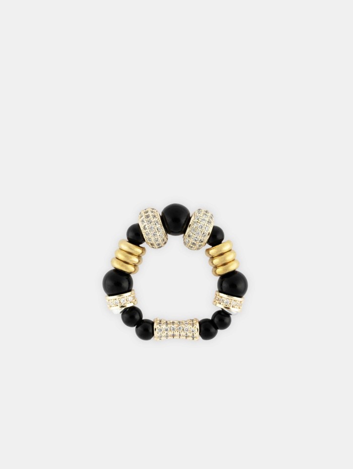 Bague Nefertiti noire - Sigal - Mademoiselle Pearl