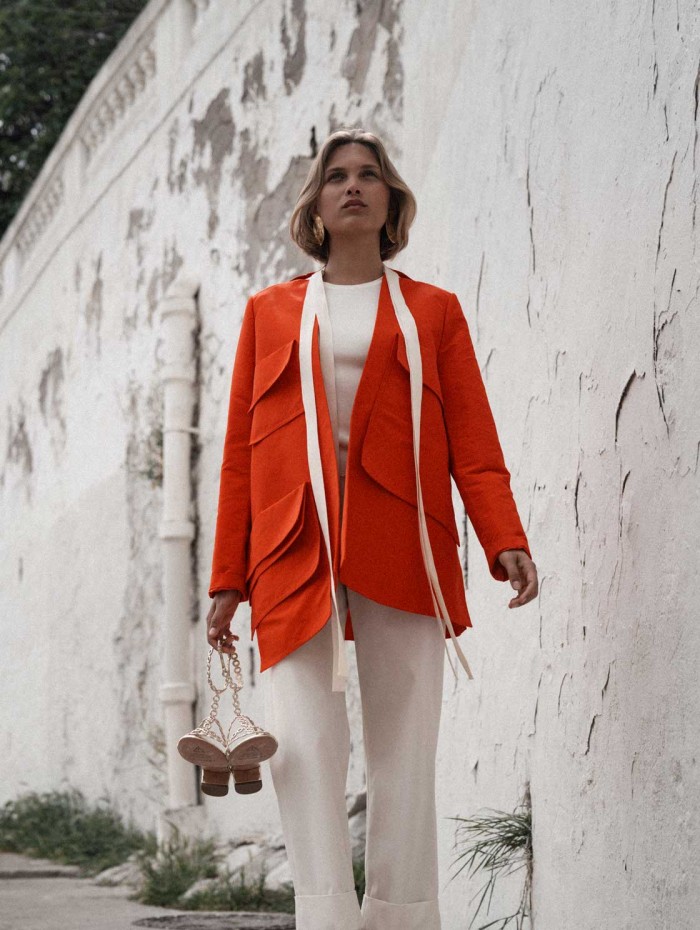 Veste kimono orange - Maison Rabih Kayrouz - Mademoiselle Pearl