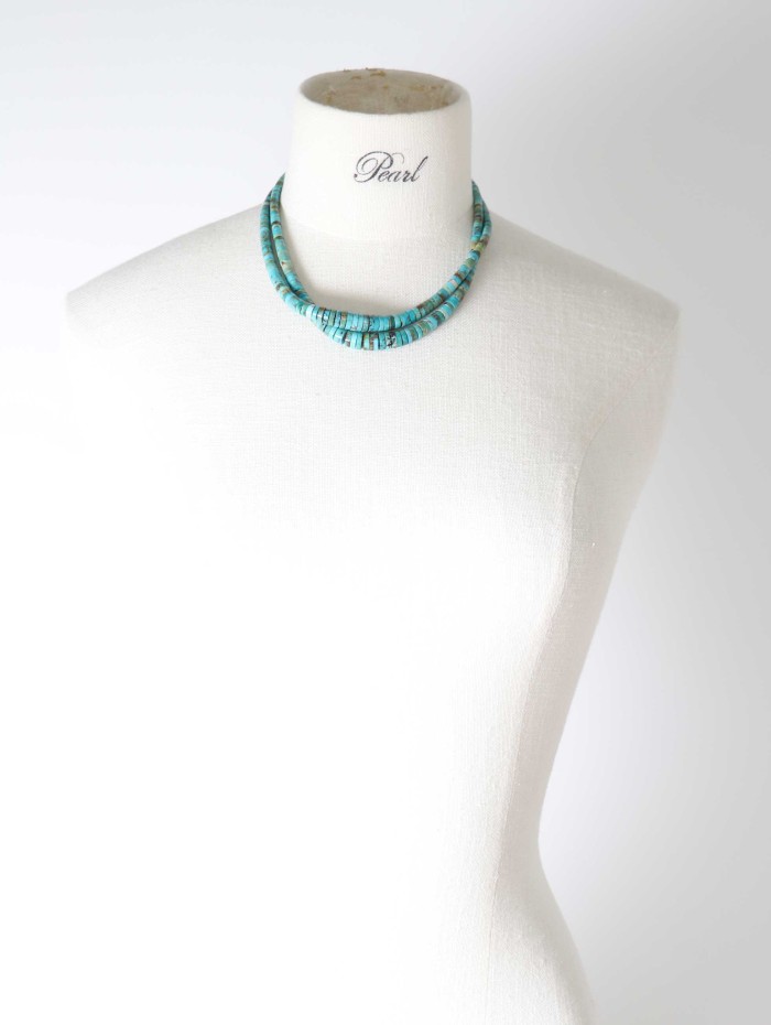 Collier double turquoise