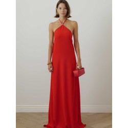 Robe longue en satin