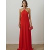 Robe longue en satin