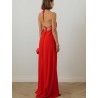 Robe longue en satin