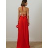 Robe longue en satin