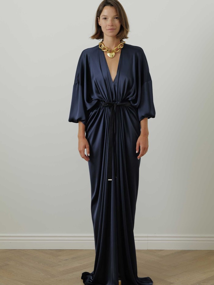 Robe longue kaftan navy - Maison Rabih Kayrouz - Mademoiselle Pearl