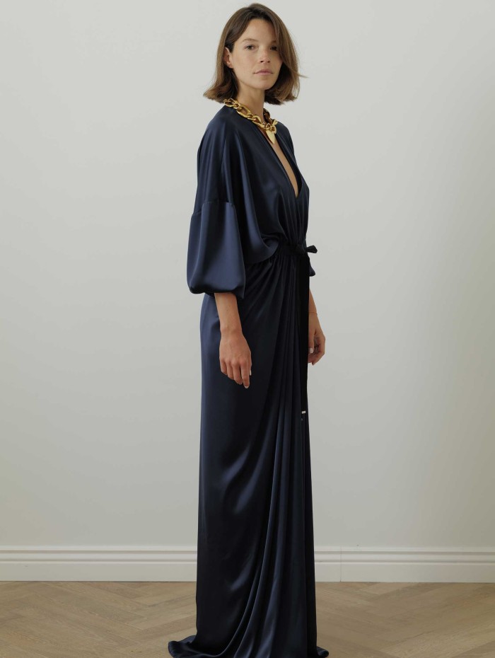 Robe longue kaftan navy - Maison Rabih Kayrouz - Mademoiselle Pearl