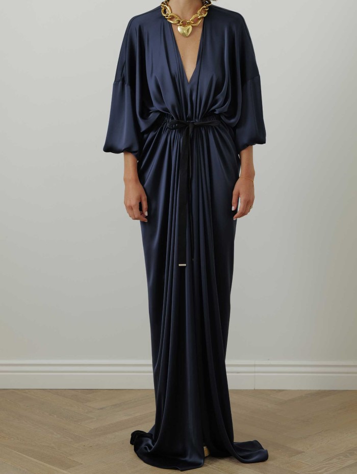 Robe longue kaftan navy - Maison Rabih Kayrouz - Mademoiselle Pearl