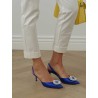 Escarpins bleu - Crystal Hoop Sling 50 - Aquazzura - Mademoiselle Pearl